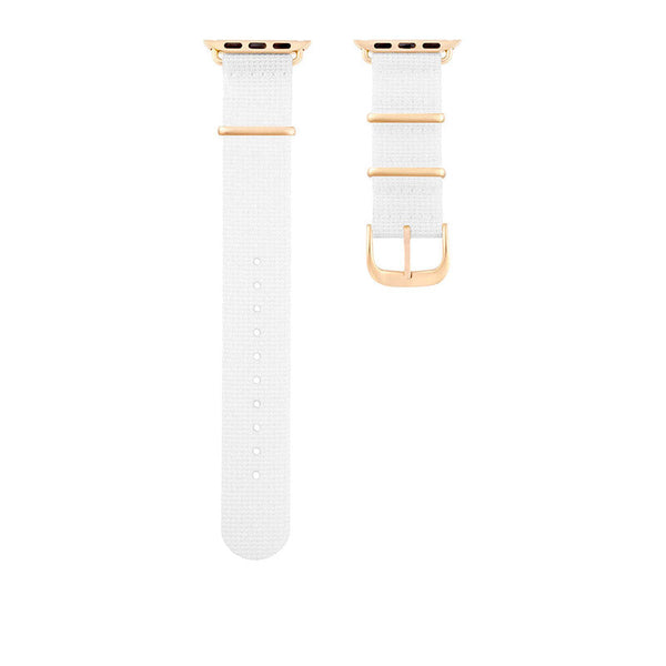 Bracelet Apple Watch Blanc Tissé